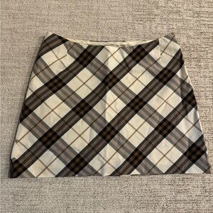 Burberry Checkered Mini Skirt in Black and Brown